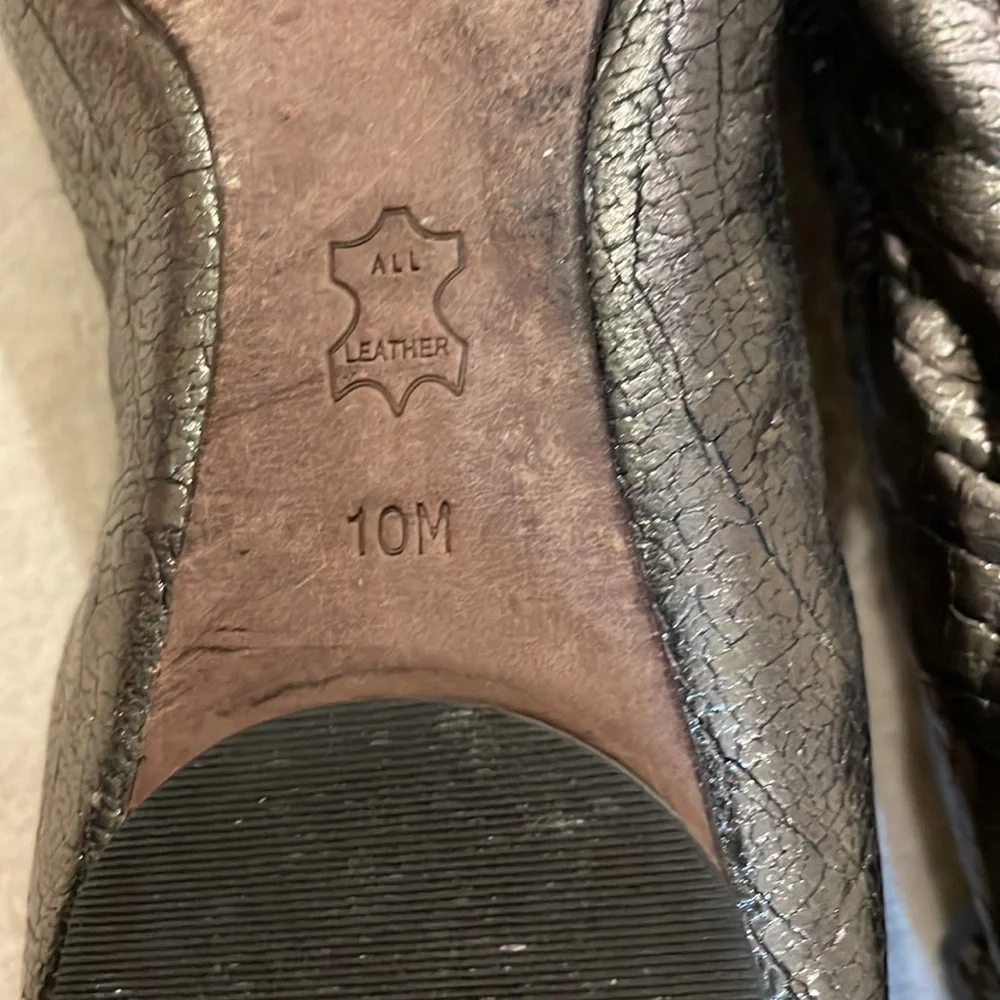 Tory Burch Kelly Ballet Flats in silver anthracite size 10